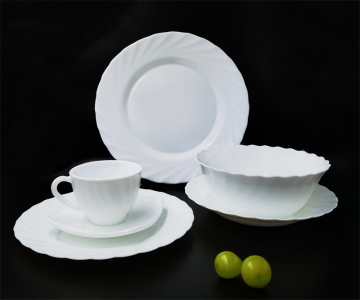 High Quality White Opal Jade Dinner Sets