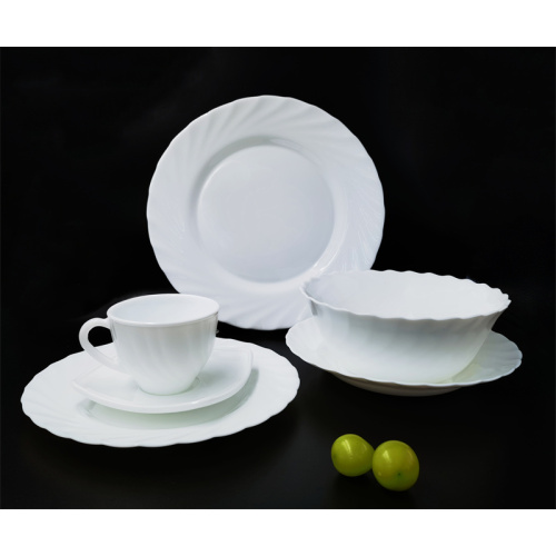 High Quality White Opal Jade Dinner Sets