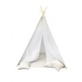 Teepee gris para los niños estrellas con almohadas