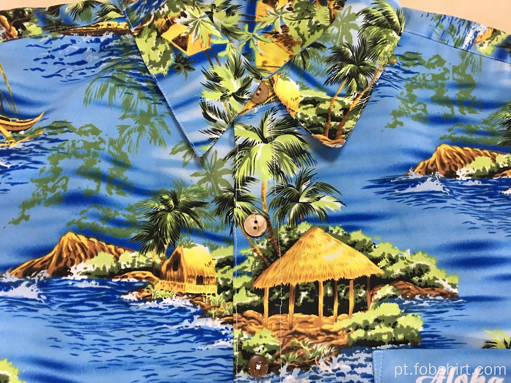Camisa de praia havaiana masculina