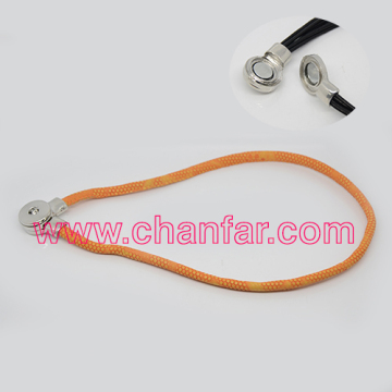 High quality leather necklace with magnetic clasp ,leather rope necklace jewelry