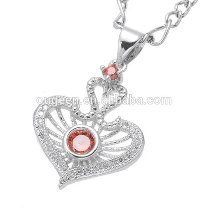 silver crystal heart jewelry 2015 italian jewellery