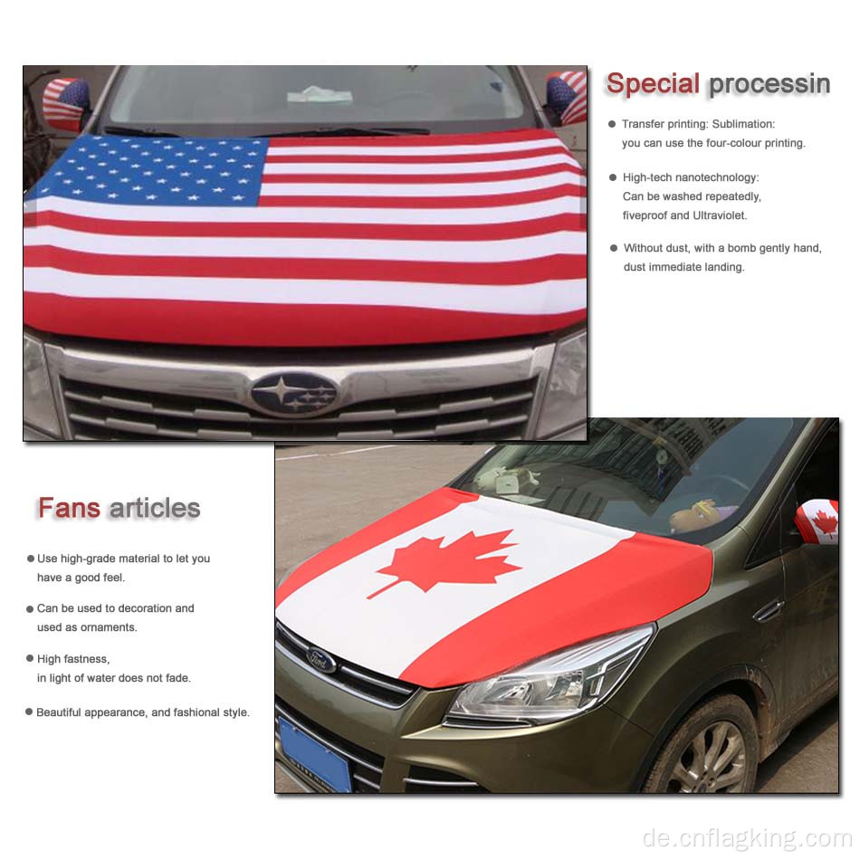 Die WM-Kanada-Flagge-Auto-Haube-Flagge 100 * 150 cm Kanada-Autohauben-Banner