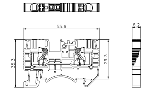 4mm2 Push In DIN-Rail Terminal Block