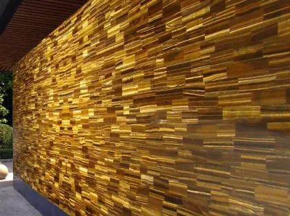 Yellow tiger eye stone slab