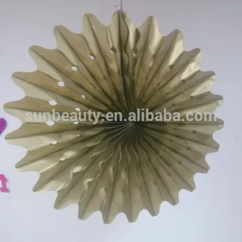 New Design Gold Paper Fan Snowflake for Christmas Decoration