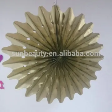 New Design Gold Paper Fan Snowflake for Christmas Decoration