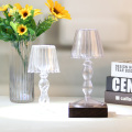 Lampe de table en verre transparent