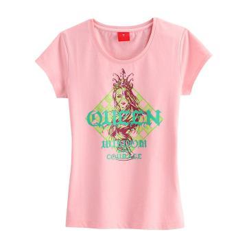 Girl\'s Round-neck T-shirt with Print Cotton/Lycra
