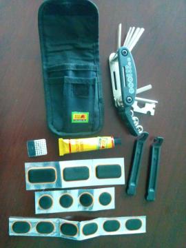 Fix Bike Bicycle Flat Tire Repair Patch Glue Lever Set Tyre Rubber Tube Tool Kit