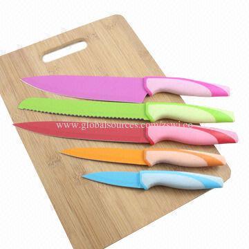 Colorful nonstick kitchen knife set