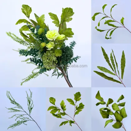 Artificial Banyan Tree Branch Leaf for Hotel and Stage Decoration