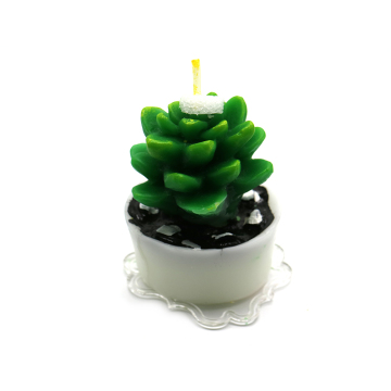 Home decoration cactus shape plant candles