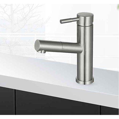 Stainless-steel mixer bathroom brushed pull out basin faucet