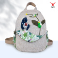 Mochila elegante y ligera de lino y algodón para mujeres y estudiantes