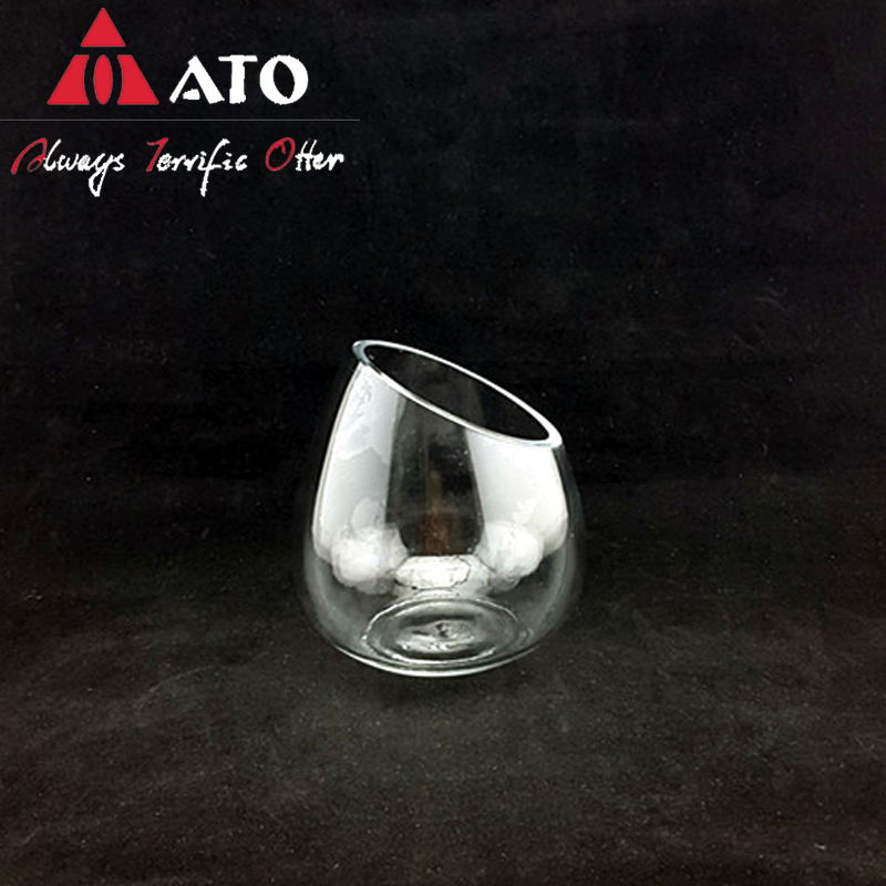 Clear bowl with slanted top household glassware