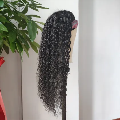 Headband wig human hair water wave headband with wig human hair whole sale headband wigs