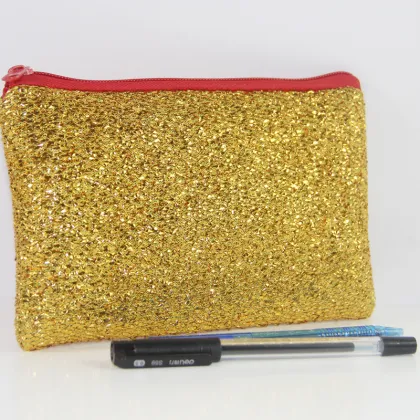 Glitter Custom Pencil Bags Makeup Bag