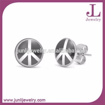 Peace Stainless Steel Silver Jewelry Earrings Daily Wear Earrings