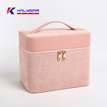 Women Bags Double Layer Makeup Bags with Mirror