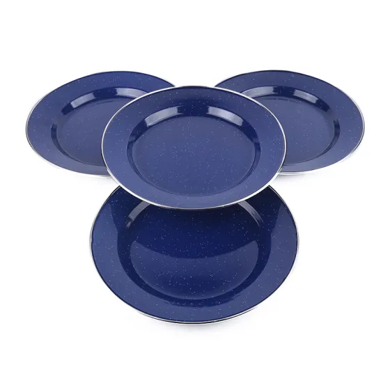 Promotion Gift Lightweight Kitchen Appliance Enamel Metal Camping Enamel Steel Plate Dinner Plate Manufacturer
