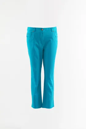 Ladies Aqua cotton trousers