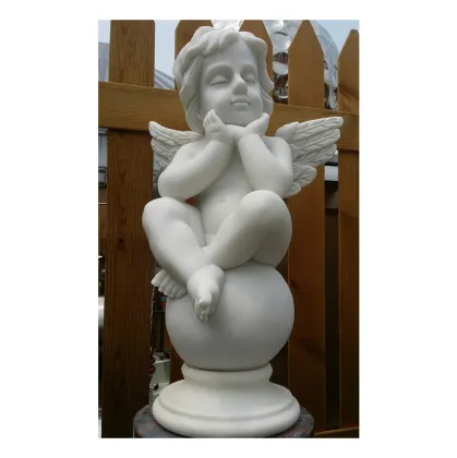 Wholesale White Marble Baby Angel Statue