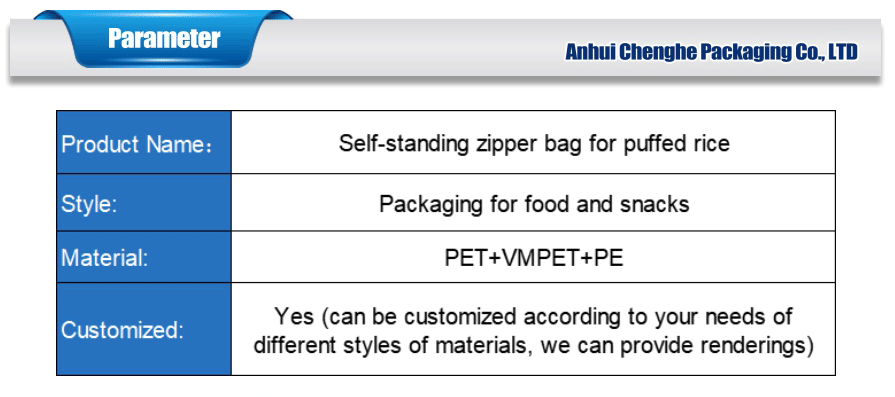 packaging for food and snacks