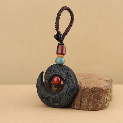 Wholesale Handmade Nepal Buddhist Ebony Mantra Pendant Necklace with Classical Aesthetics and Feng Shui Blessing