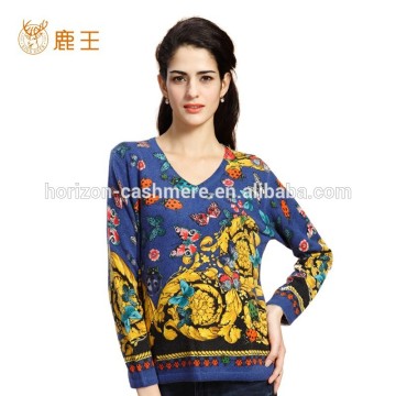 Women Grace Print Sweater, Women Elegant Top Brand Sweater