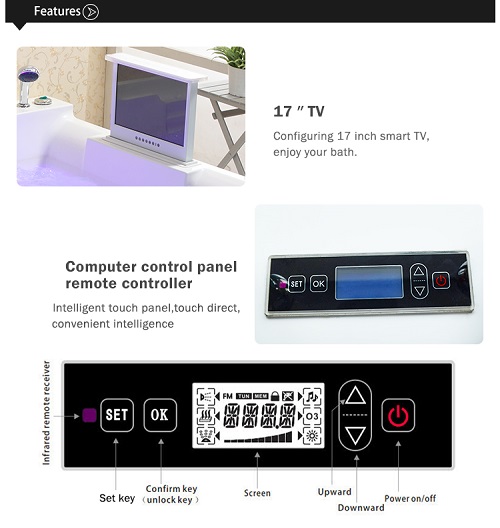 Swim spa with 17 TV spa tub whirlpool 2 person indoor hot tub
