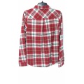 Women's Red and White Check Flannel Shirt