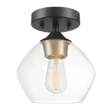 Luminous LED Single Light Dome Semi-Flush Ceiling Light for Kitchen, Living, and Dining Rooms