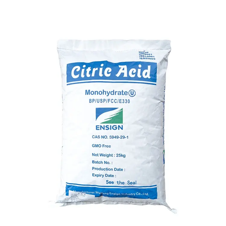 White Powder Monohydrate Citric Acid Anhydrous For Acidulant