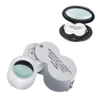 Hot Selling UV 40X Folding LED Lamp Jewelry Mirror with Magnifying Glass and Aluminum Alloy Shell