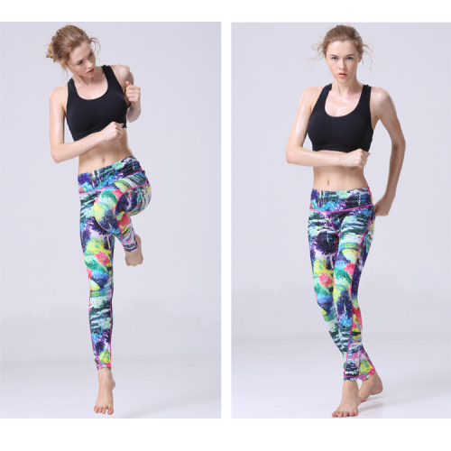 Custom printed women workout capri leggings fitted stretch
