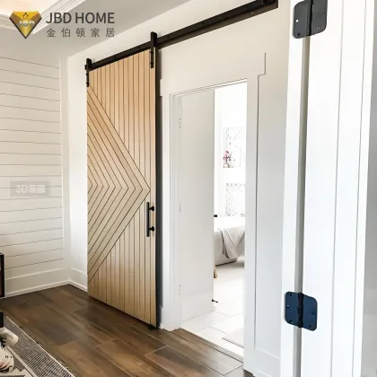 Solid Wood Interior Sliding Barn Door for Villa