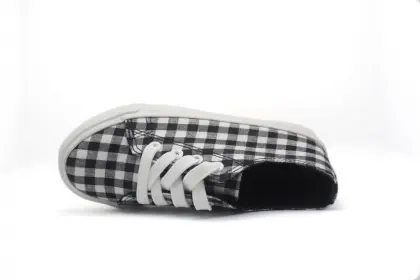 Plaid Slip-on Sneaker On White Sole Shoes