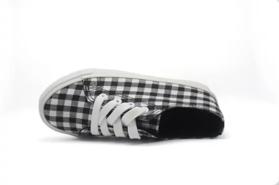 Plaid Slip-on Sneaker On White Sole Shoes