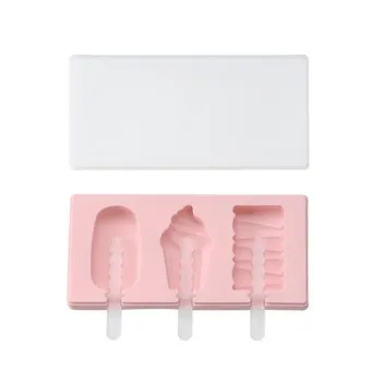 Ice Cream Shaped Silicone Popsicle Maker with Lid