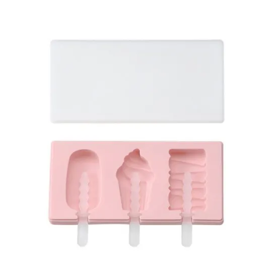 Ice Cream Shaped Silicone Popsicle Maker with Lid