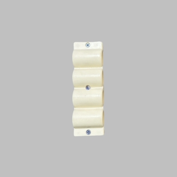 White Four Hole Pipe Bracket 25mm Red