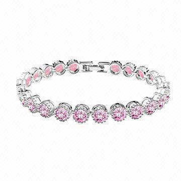 Crystal jewelry bracelet, made of metal