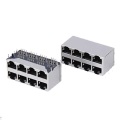 RJ45 Jack Dilindungi 2x4P tanpa Front EMI 4.57