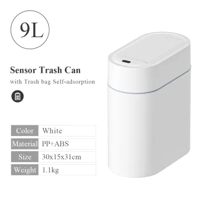 Automatic Bag-Laying Double-Door Sensor Trash Can
