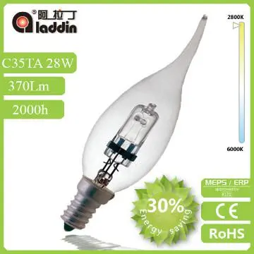 C35 twisted 28W=40W 230/120V E14/E27 halogen bulb
