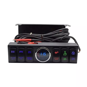 6 Gang Rock Switch Panel Control System for Jeep Wrangler JK & JKU 2007-2018 with Relay Box
