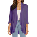 Women's Sleeve Draped Ruffles Front Cardigan