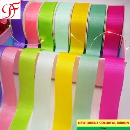 Factory/Manufacture OEM/Custom Sparkle Sheer Ribbon Grosgrain Satin Double/Single Face Ribbon with Pantone Colors