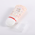 Face cream tube with electric silicone brush applicator